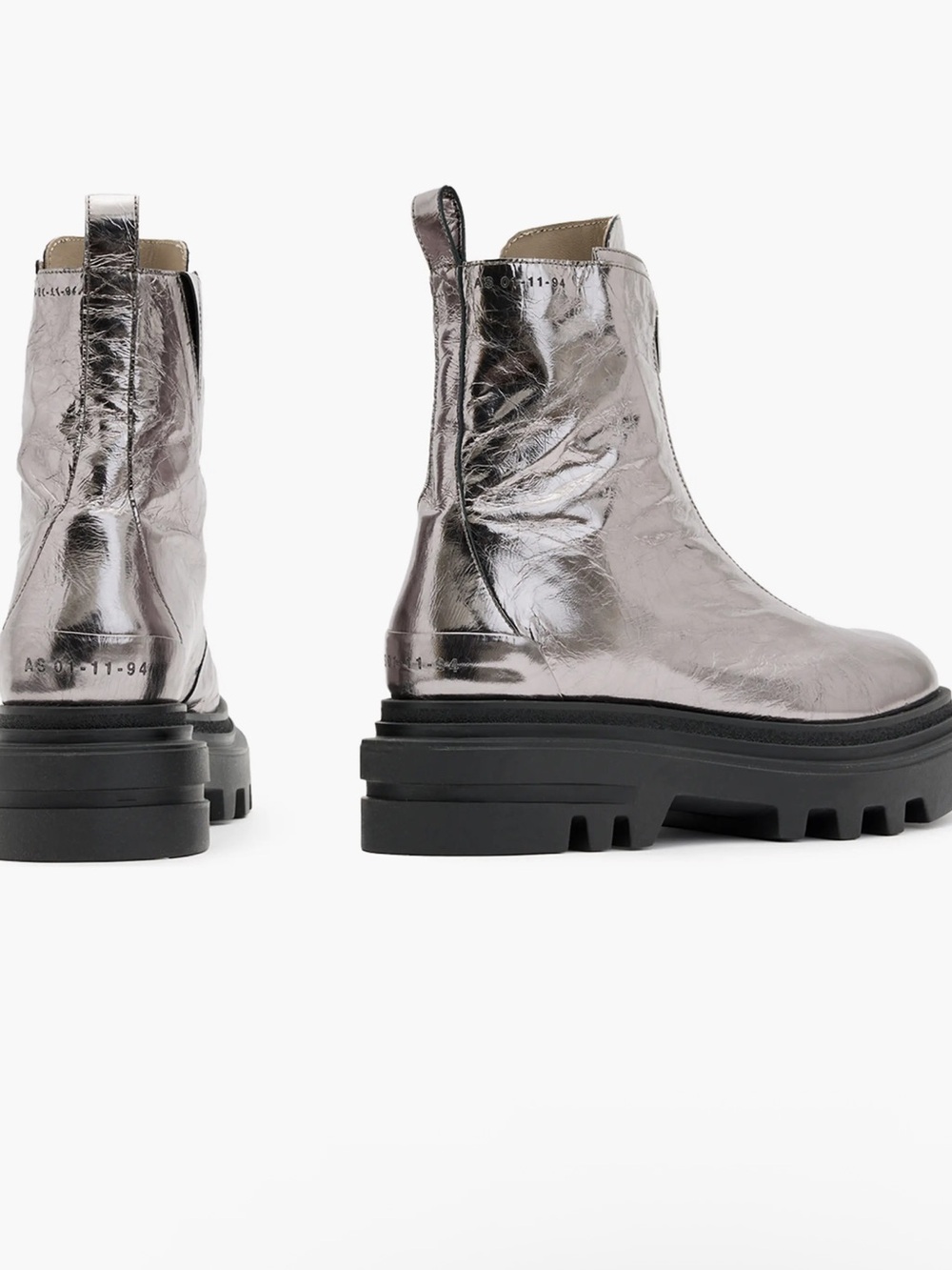 🌸ALL SAINTS 🌸 Othello Lug Sole Bootie In Grey Size:10